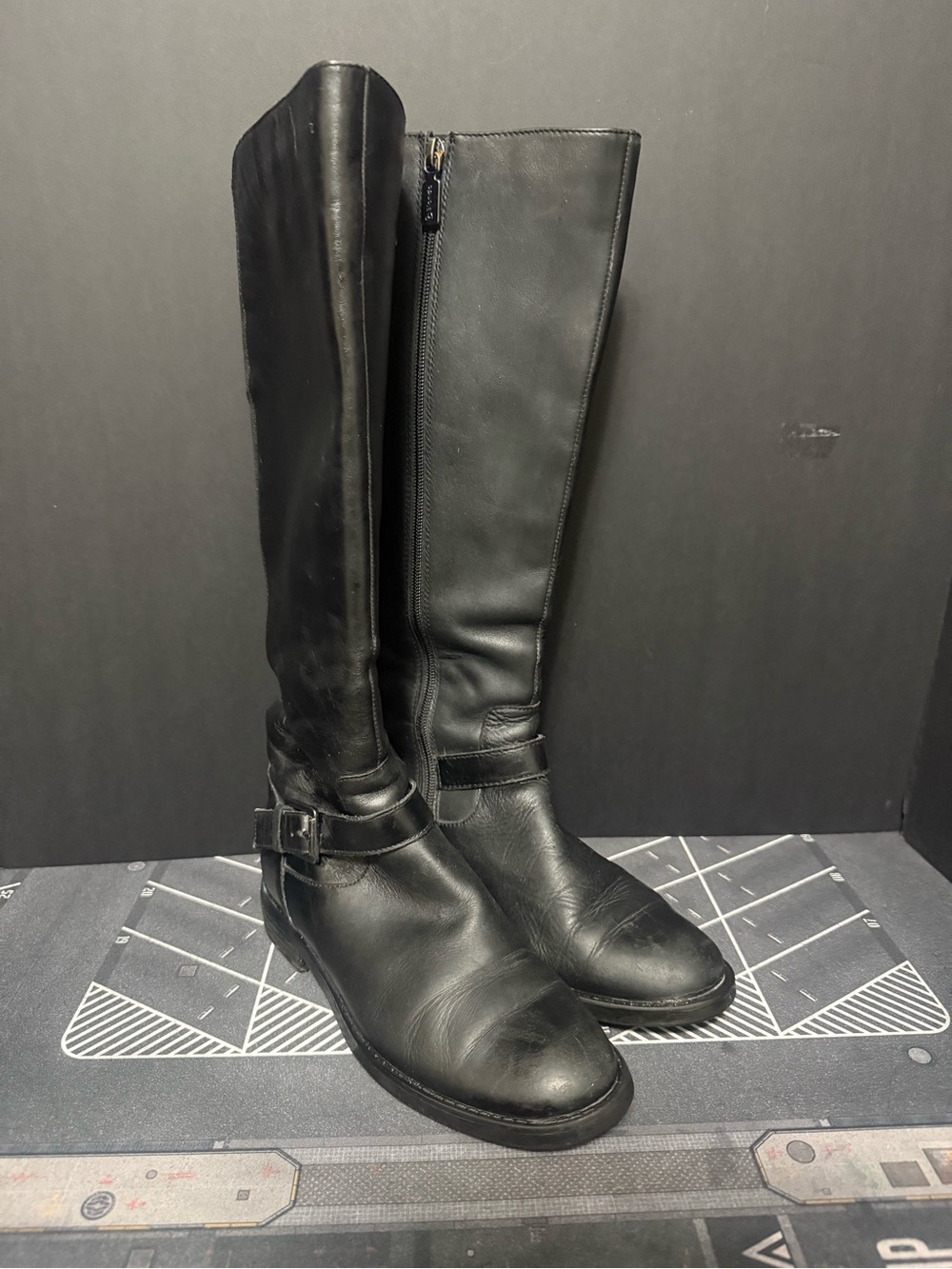 Blondo Black Over-the-Knee Leather Riding Boots